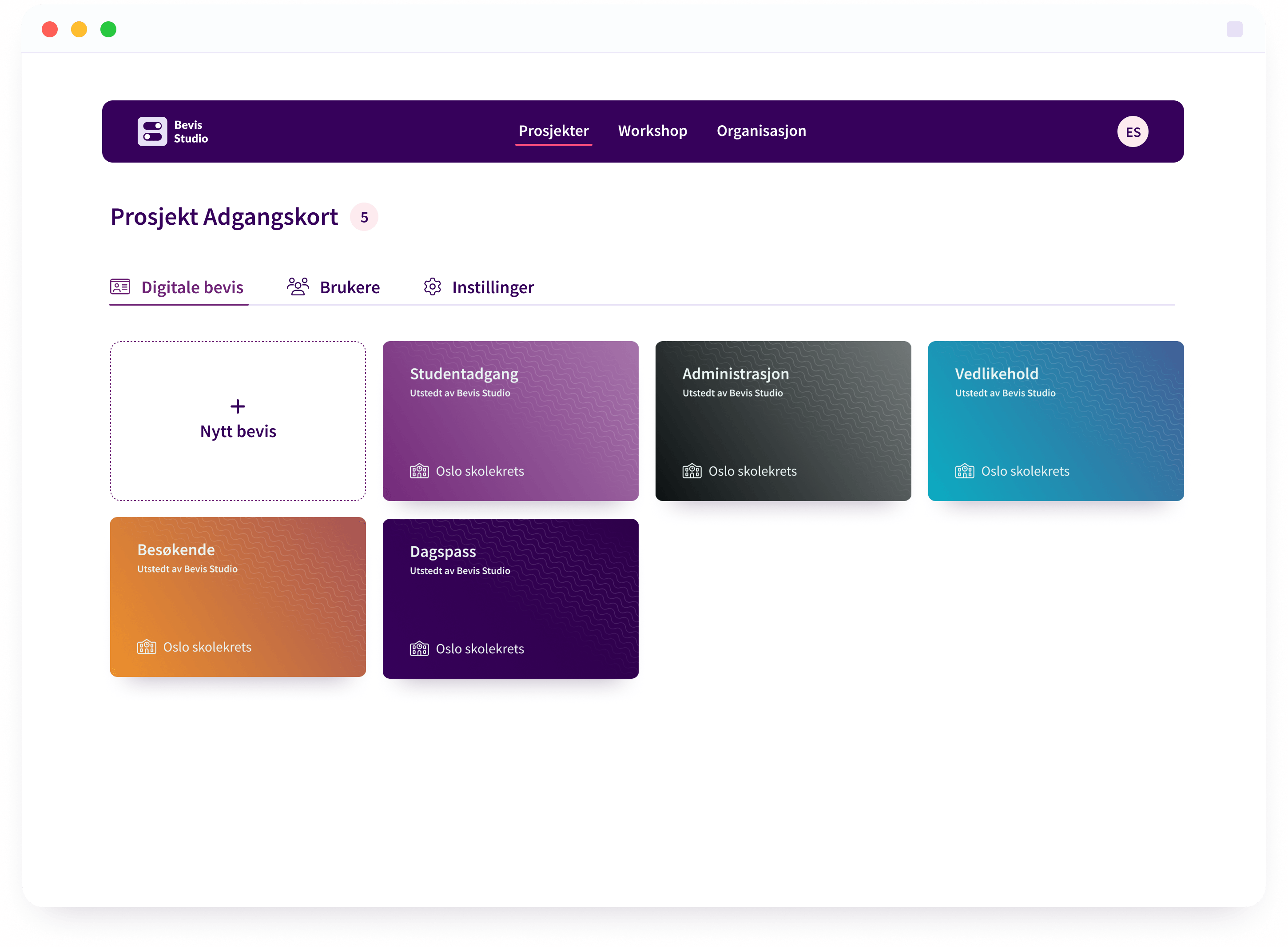 Skreddersy, administrer og utsted digitale bevis