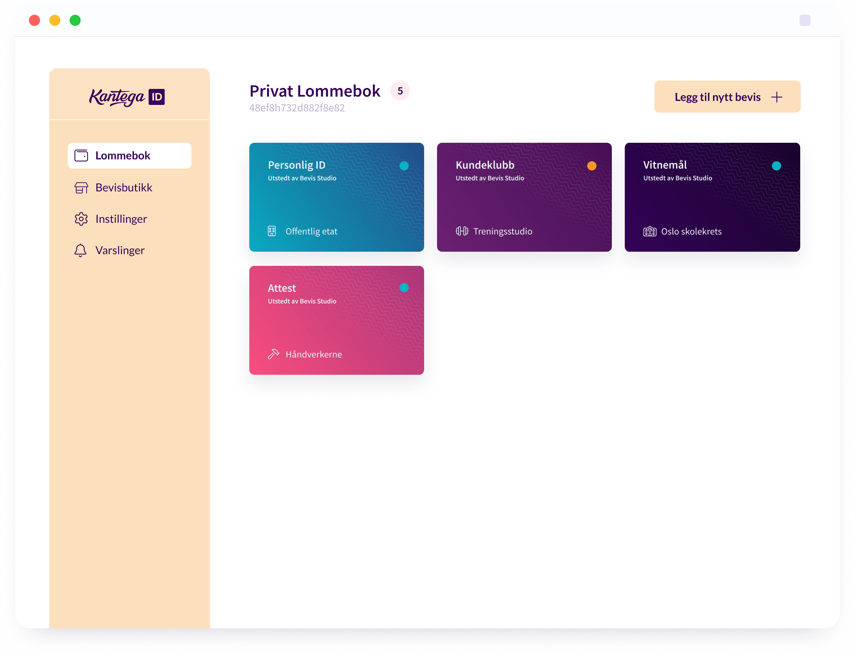 Motta, oppbevar og bruk digitale bevis med vår nettbaserte lommebok